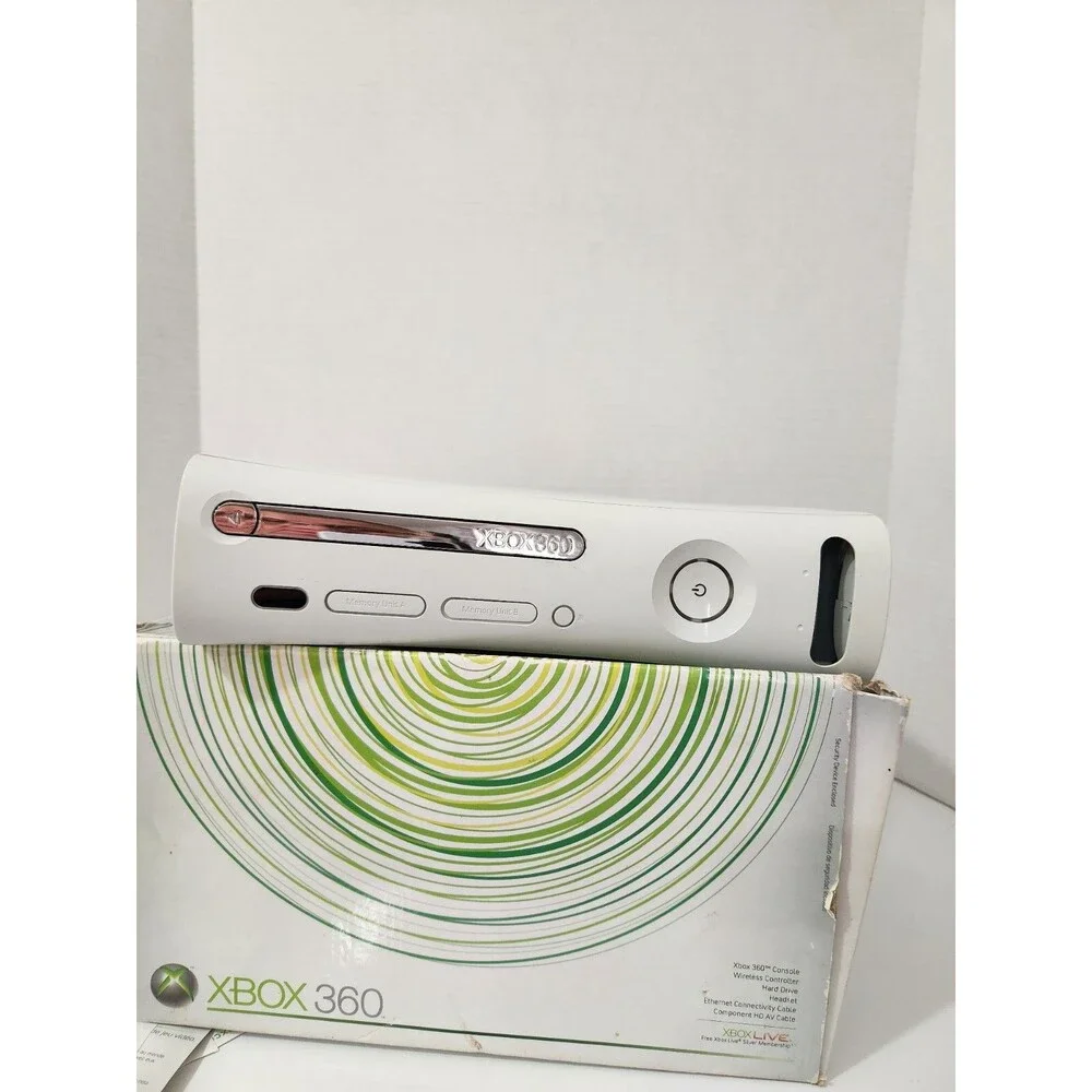 Microsoft Xbox 360 White Console And Manuals Comes With Box See Pictures